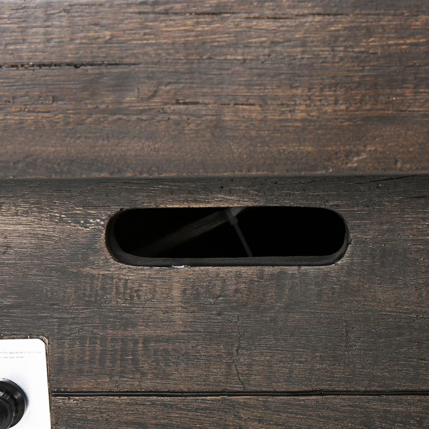 32 Inch Square Propane Fire Pit Table, Wood Pattern Design for Patio Backyard Garden, 40,000 BTU Outdoor MGO Fire Pit in Grey, Gas Fire Pits for Outside Use, Only Table (Not Included Cover & Propane)