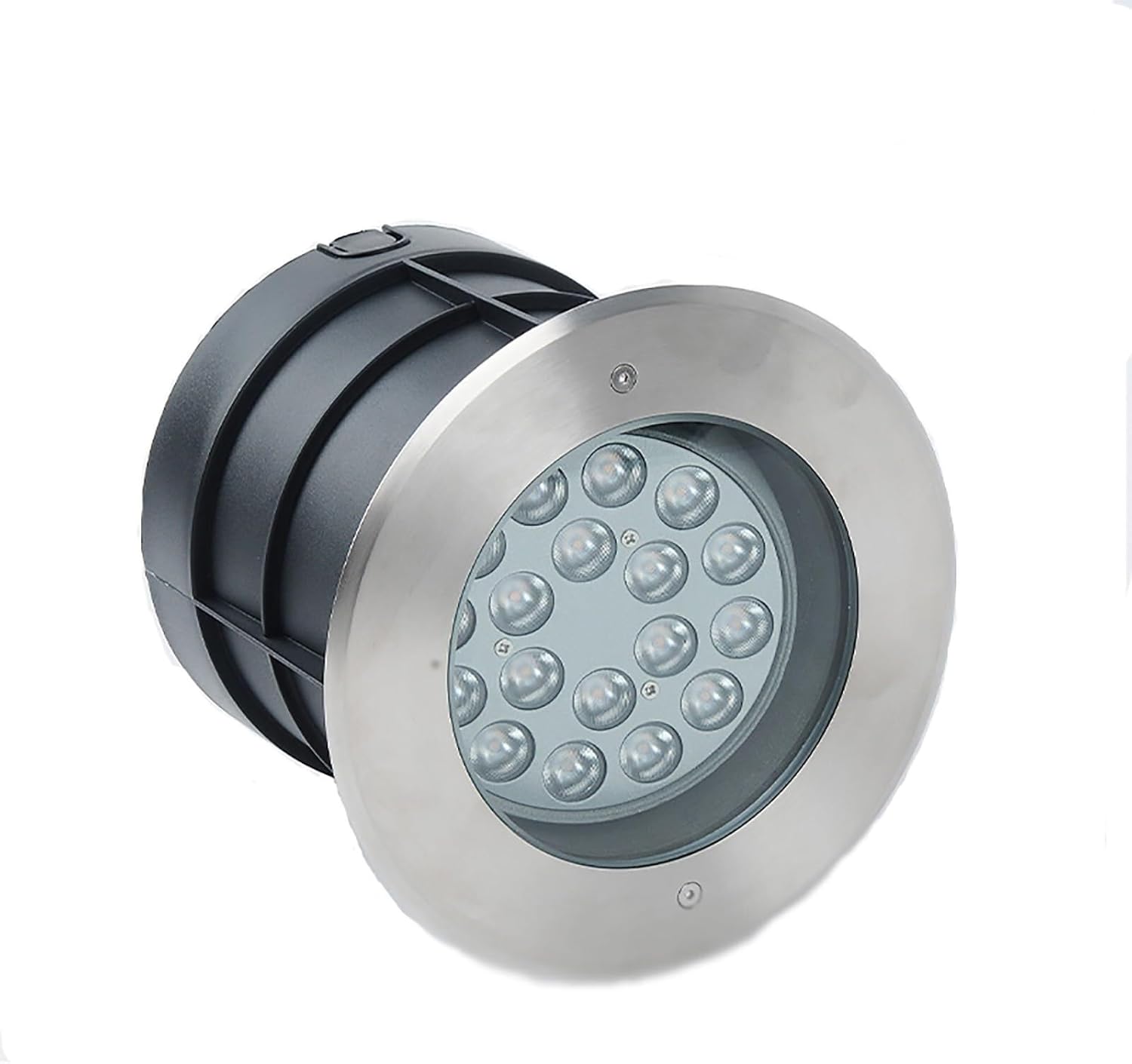 LED Landscape Lights - Outdoor Buried Lights, DC Low Voltage 30° Adjustable Angle Polarized Ground Light, Waterproof Optical Lens Round Recessed Spot for Garden, Pathway, and Patio(Blue,36W)