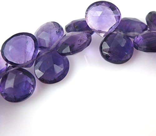 amethsyt gemstone-semi precious gemstone bead-genuine briolette bead-heart shape-11mm-grade c-3 pcs loose beads