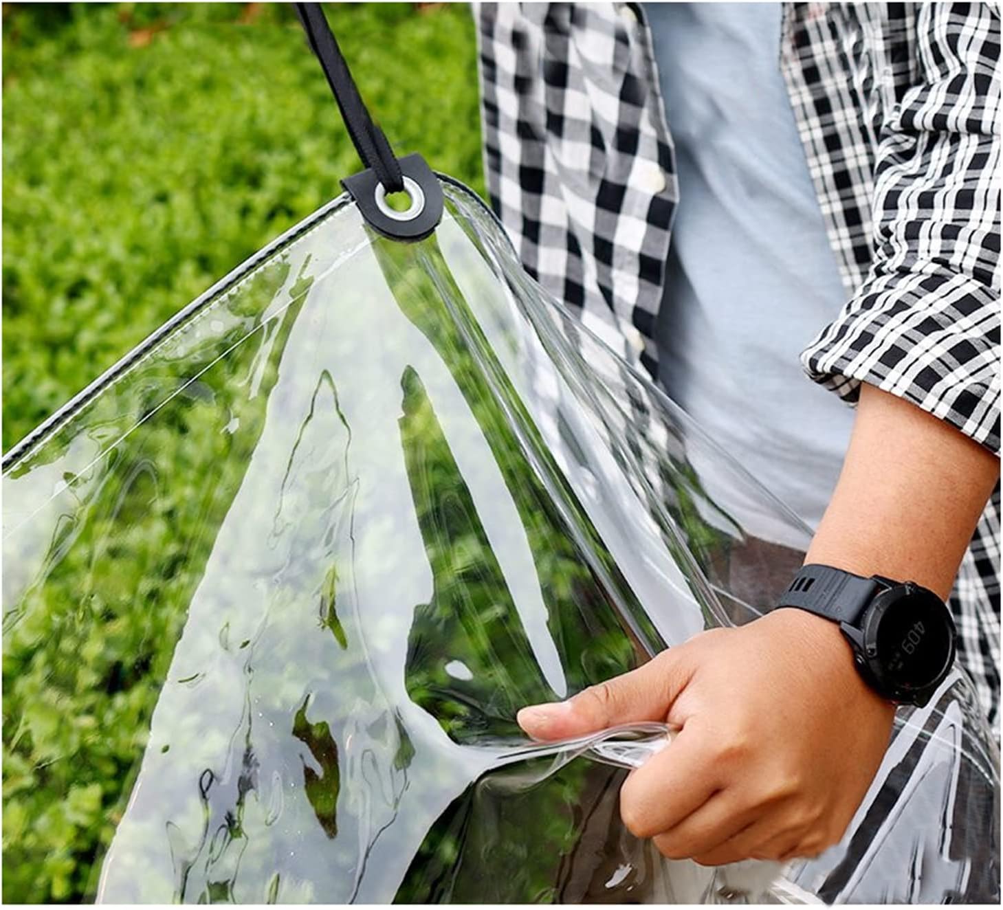 QWEASDF Waterproof Tarpaulin 13 Mil Clear Tarps with Grommets, for Garden Lawn Plants Greenhouse Pet Hutch Roof Multi-Purpose, Ultra-Clear,Cold Weather Resistan,Customizable,2x4m/6.5x13.1ft