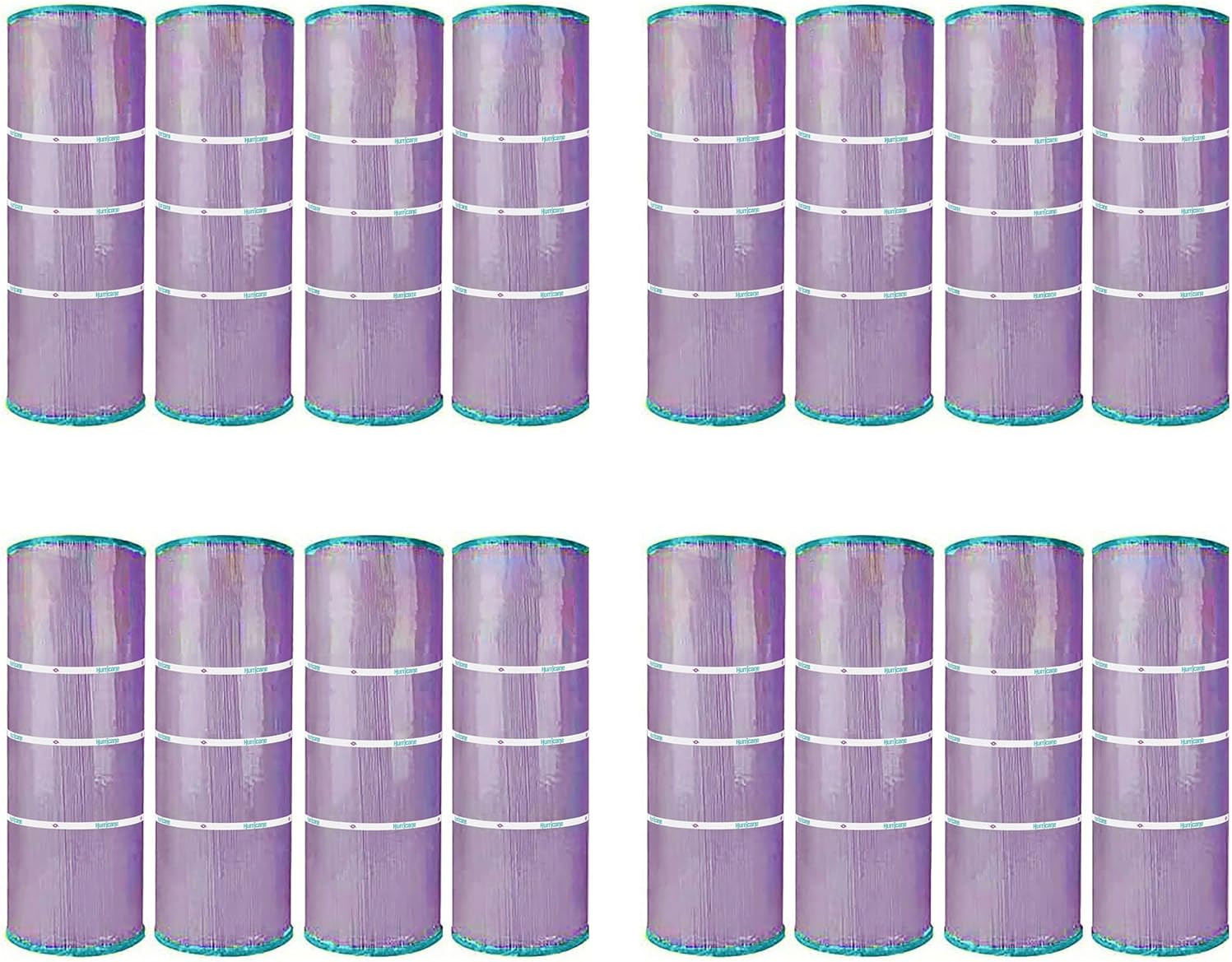 Hurricane Filters 16 Pack HF7477-04P Platinum Purple Pool Filter Cartridge - Replacement for PA75SV, Unicel C-7477, Filbur FC-1260, Hayward C-570, SwimClear C3020, Super Star Clear 3000