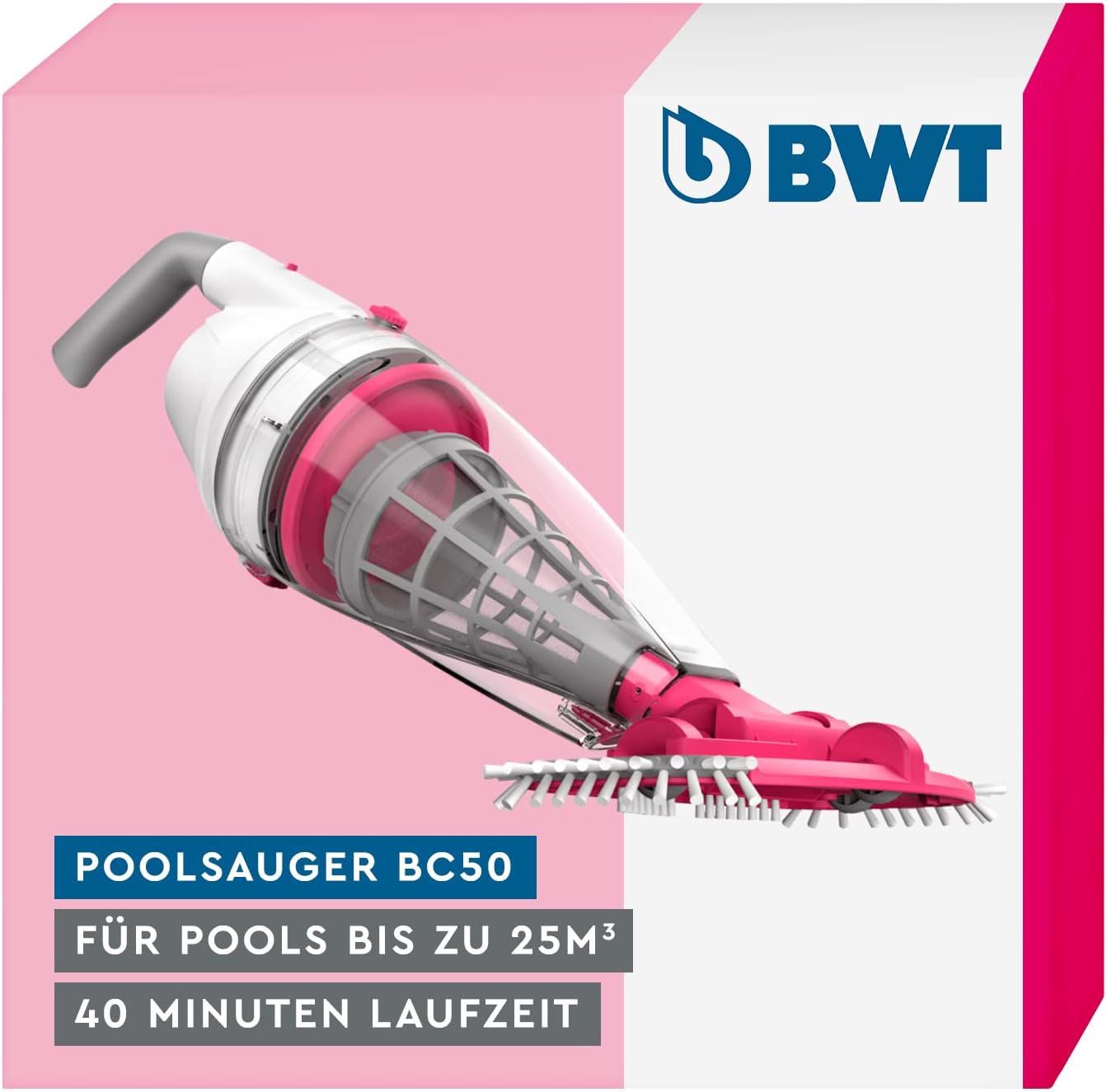 BWT BC50 pool vacuum cleaner | Effective cleaning of above-ground pools and pools up to 25 m³ | Cordless operation with maximum freedom of movement | High suction power