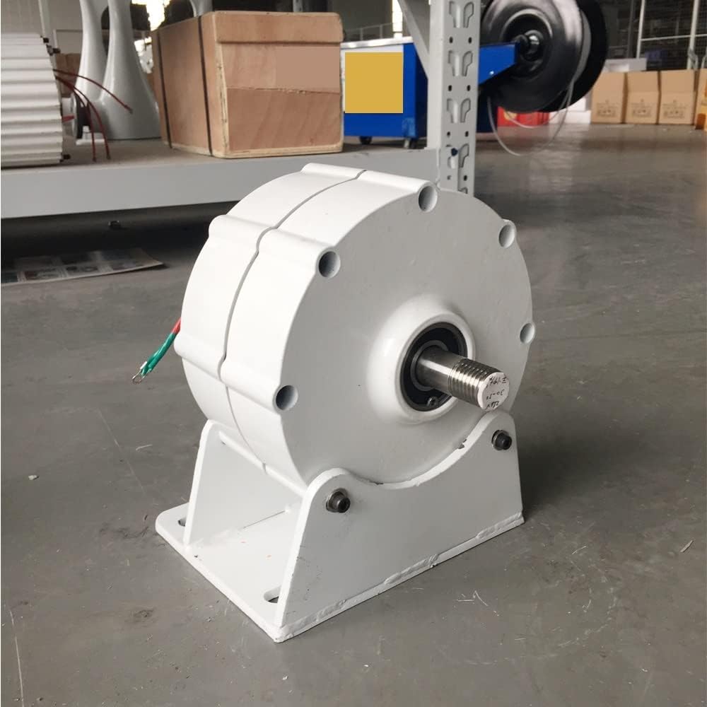 Wind Power Turbine Generator Low Speed 800W 1000W 12V 24V 48V Gearless Permanent Magnet Generator AC Alternators Use For Wind Turbine Water Turbine (Color : Without base, Size : 12V_500W)