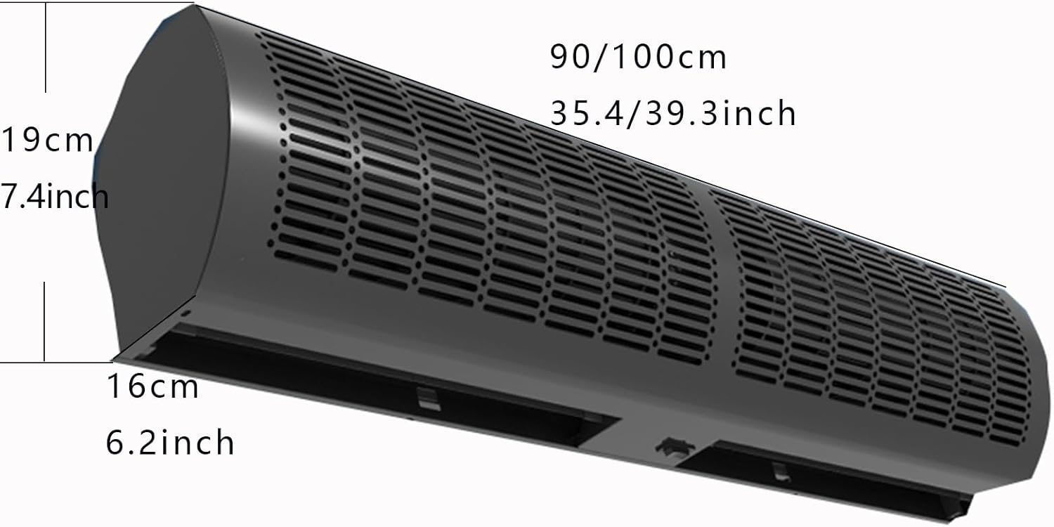 23-inch, 35-inch, 39-inch Black Commercial Silent Air Curtain Machine, Strong Ventilation, Protect The Fresh Air Indoors(100cm(39.3inch))