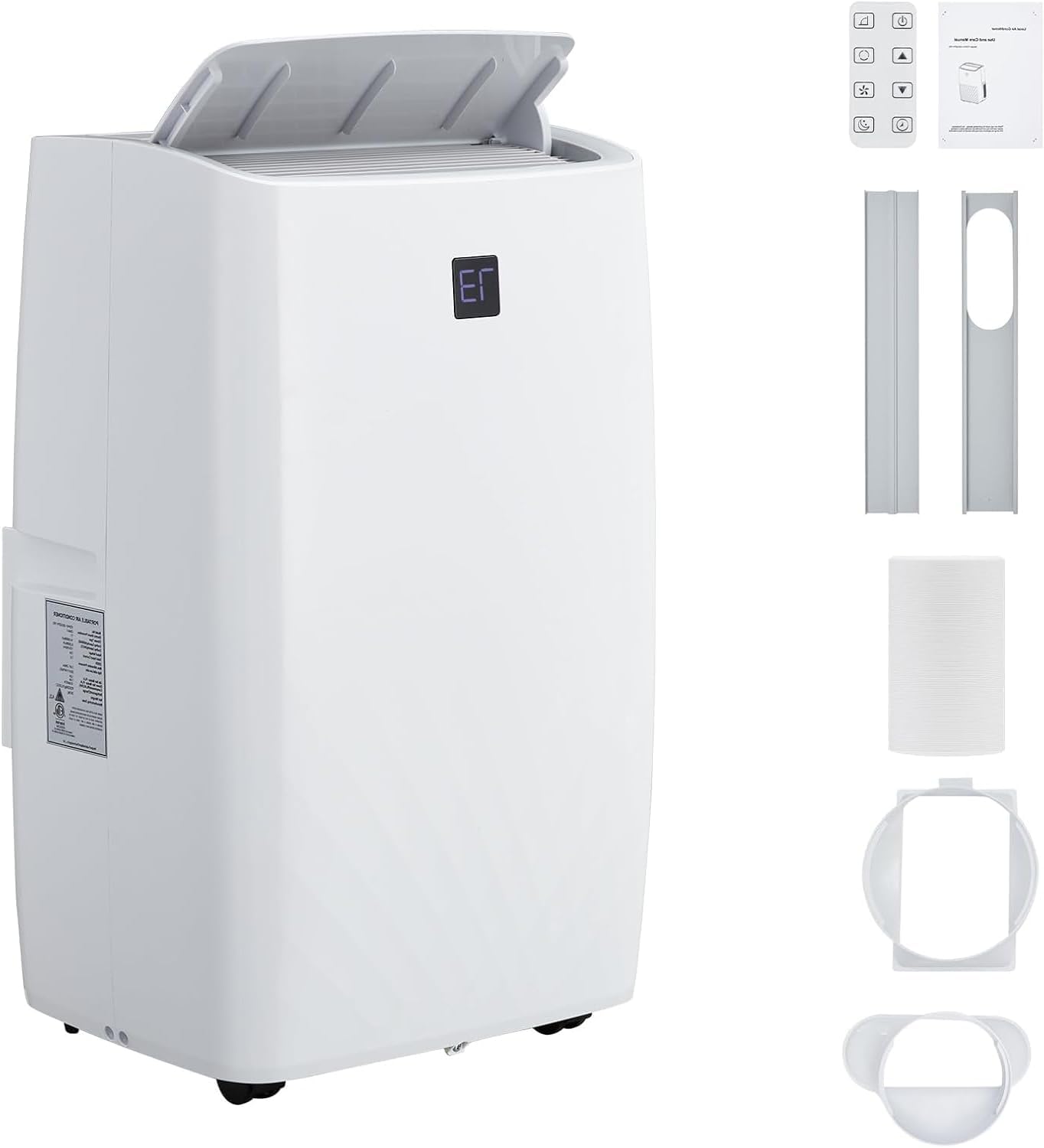 Powerful 12,000 BTU Portable Air Conditioners, Cools Up to 550 Sq.Ft, 3-IN-1 Quiet Portable AC Unit with Remote Control & Installation Kits for Large Room, Smart/Sleep Mode, Auto Swing & 24-Hour Timer