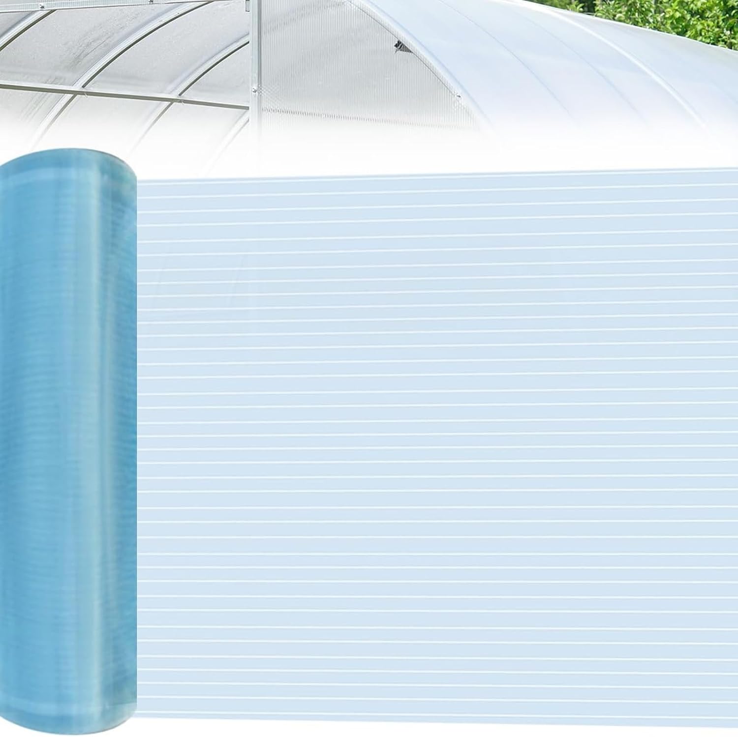Polycarbonate roof coverings, Resistant to Ultraviolet Rays and Wind and rain, are Used for Outdoor Greenhouse and Garden roof Replacement(1.2x7m/3.93x22.96ft)