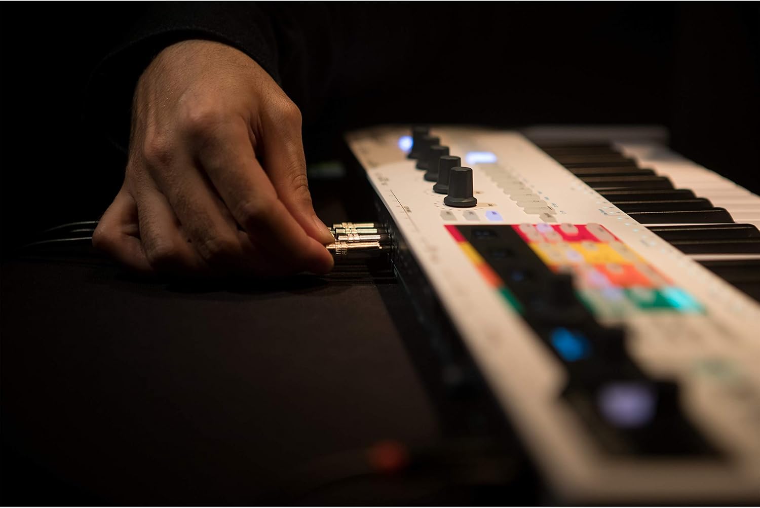 Arturia 37-Key KeyStepPro Sequencer USB/MIDI/CV Keyboard Controller, with Aftertouch KeyStep Pro with V-Moda Forza in-Ear Hybrid Sport Headphones and Gravity Phone Holder Bundle PK1