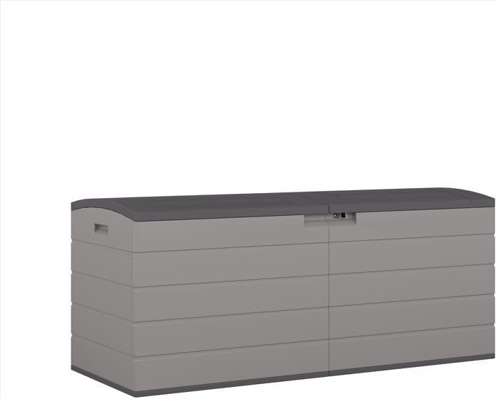 59 x 23 in. 120 gal Plastic Deck Box Gray