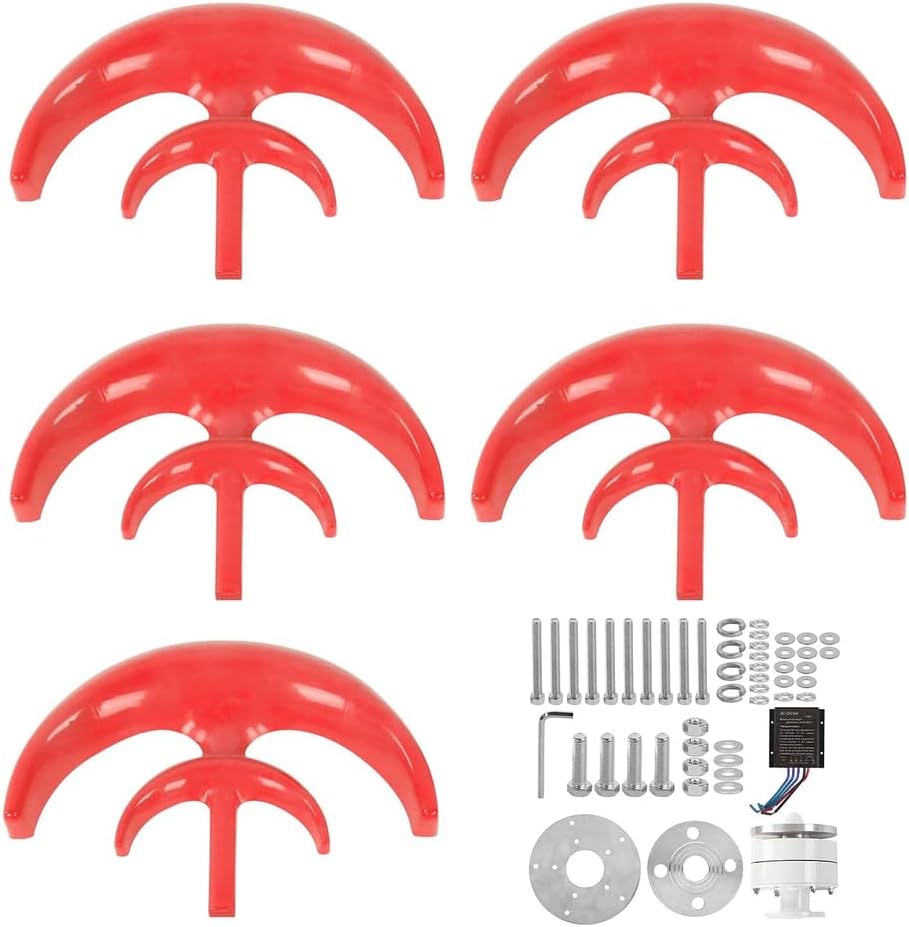 1500W-3500W Vertical Axis Wind Turbines Generator Kit, 12V 24V 48V 5 Blades Small Windmill Free Energy with Charge Controller, for Boats,Homes