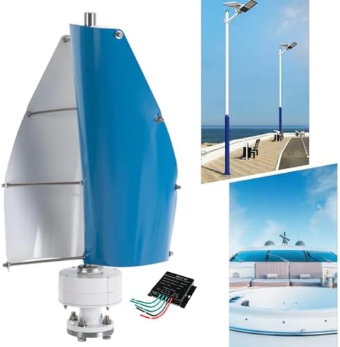 Blue Spiral 500W Wind Turbine Generator Kit - 48V/24V/12V for Home & Street Lighting, Includes Controller - Efficient Windmill Power System