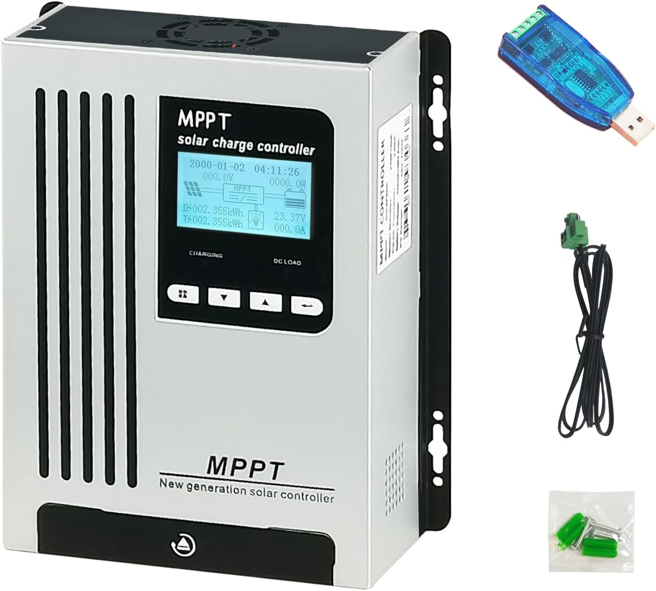 96V 55A MPPT Solar Charger, Light Grey, 3.3 kg, Iron, LCD, Off-grid Solar Systems, RVs, Boats, Solar Ebike, Home Backup Power Systems