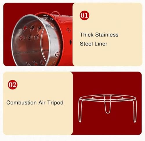 Outdoor Metal Burn Barrel for Leaf, Paper & Wood Trash - Backyard Fire Pit with Lid & Hooks - Large Yard Waste Incinerator for Efficient Burning