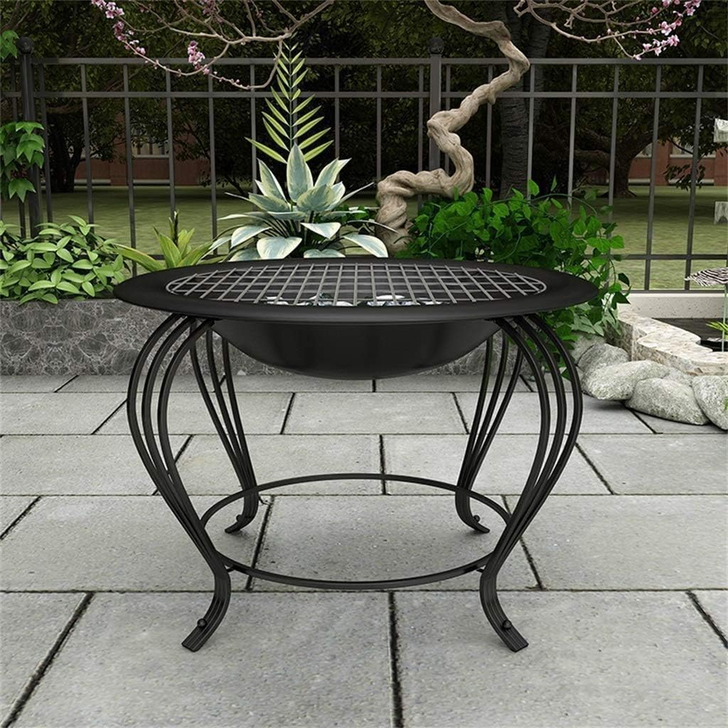 Fire Pits with Black Iron Outdoor Garden Patio Heater Fire Bowl Beach Fire Pot Heater Grill Camping Bowl