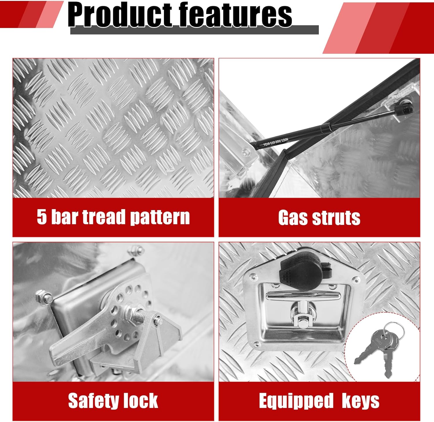 29.5x19.7x23.6 Inch Aluminium Generator Toolbox Heavy Duty Generator Storage Box Fully Sealed with Lock and Keys suitable for RV Garage