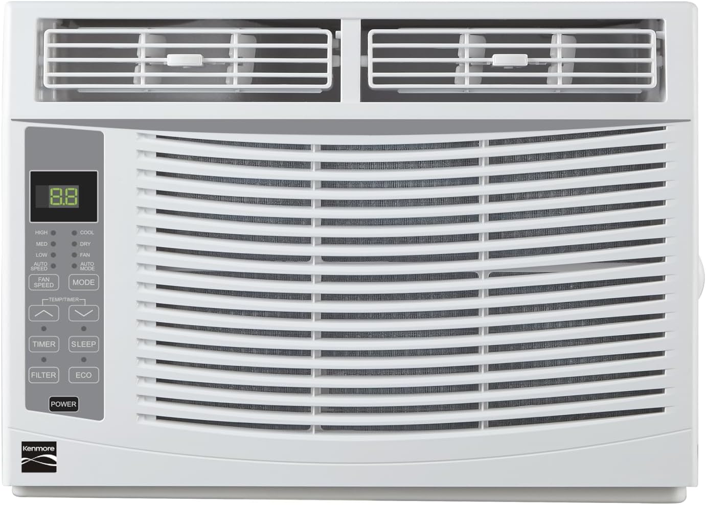 Kenmore KM6K-R 6,000 BTU Window Air Conditioner for Small to Medium Rooms up to 250 Sq. Ft. – Quiet Cooling, Remote Control, Easy Install, Energy Efficient, Digital Display, Washable Filter