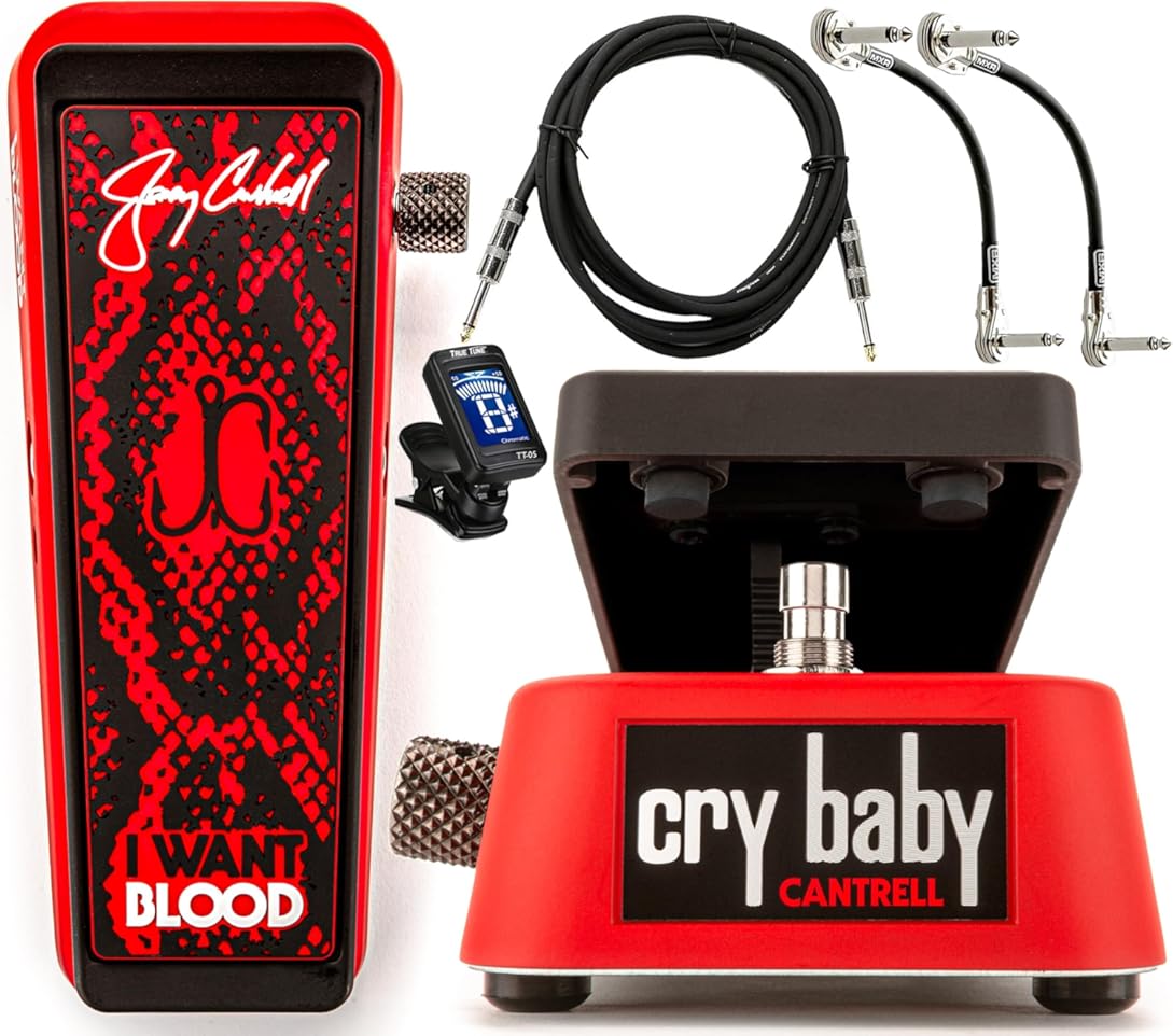 Dunlop Cry Baby Jerry Cantrell I Want Blood Wah Special Limited Edition Effects Pedal JC95IWB with Tonebird MXR Cable Bundle Session