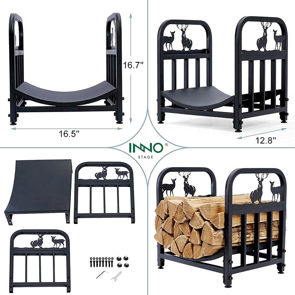 Patented Smokeless Fire Bowl Pit and Wrought Iron Log Rack
