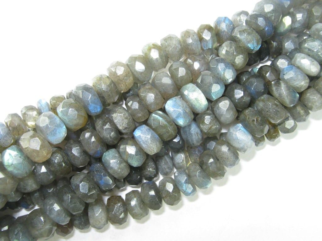 11-13mm Faceted Natural Labradorite Rondelle Beads Strand, 10 Inches Long Strand, Jewelry Making Beads Supplies