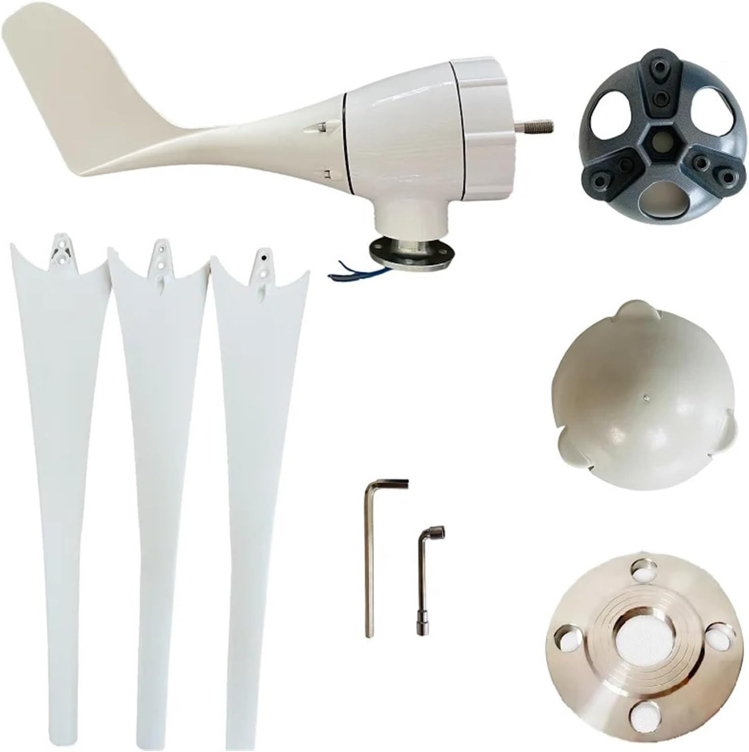 Wind Turbine Generator Kit, Promotion Generador 800w Wind for Turbine Generator 12v/24/48v Low Wind Speed Starting Wind Turbines for Hybrid Solar Wind System(3 Blades_24V)