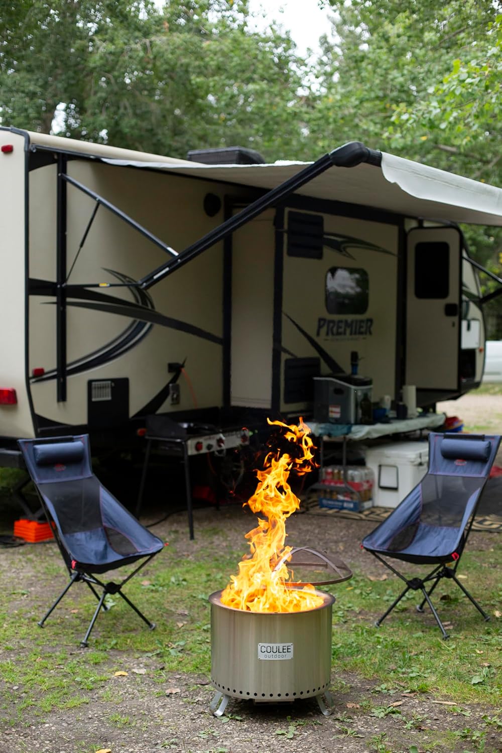 Smokeless Fire Pit - Versatile Multi-Fuel Fire Pit with Adjustable Swivel Grill, Cover, and Fire Tool, Featuring A Better Burn™, Perfect for Patio, Camping, and Backyard