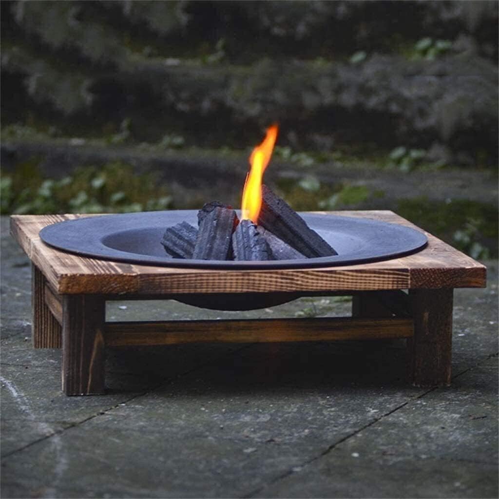 Outdoor Fire Pit Outdoor Fire Large Bonfire Wood Burning Patio Coal Grill Firepit for Outside Grill Charcoal Smokeless Grill with Spark Screen