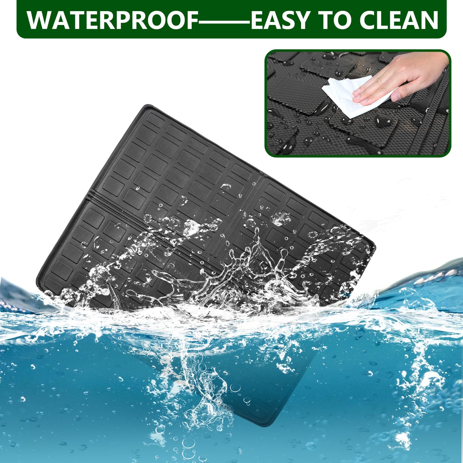 Trunk Mat Backrest Mats Compatible with 2019-2023 Jeep Cherokee Cargo Liners TPE Back Seat Protector Replacement for 2019 2020 2021 2022 2023 Jeep Cherokee Accessories (Cargo Mat+Backrest Mat)