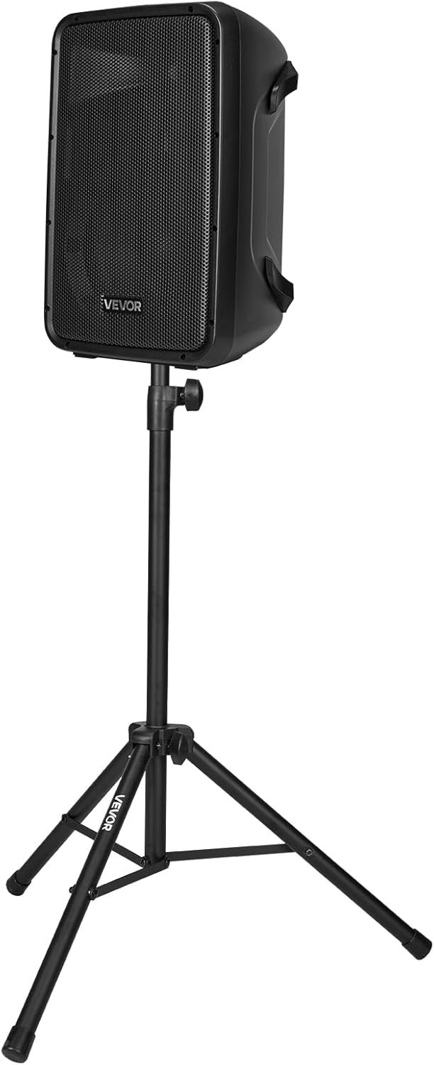 VEVOR Portable PA System with Microphone, 300W Powered, Sound System with 8 Channel Mixer, Dual 8'' Speakers, Wireless Bluetooth, Compact Stands, USB SD XLR RCA Inputs, for DJs Events Indoor &Outdoor