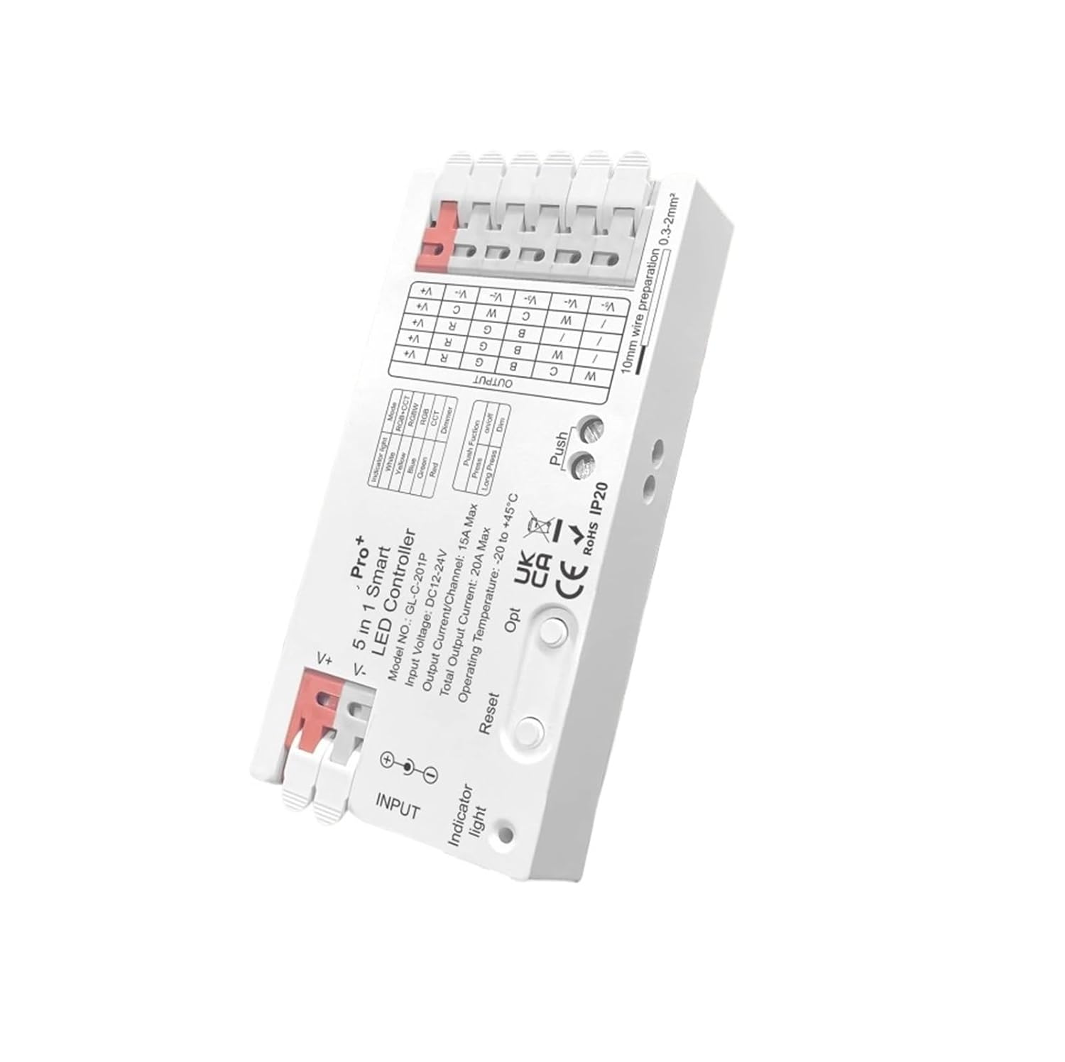 3.0 LED Controller 5 in 1 Dimmer 12V 24V 20A RGB/RGBW/RCT/CCT(5 in 1)