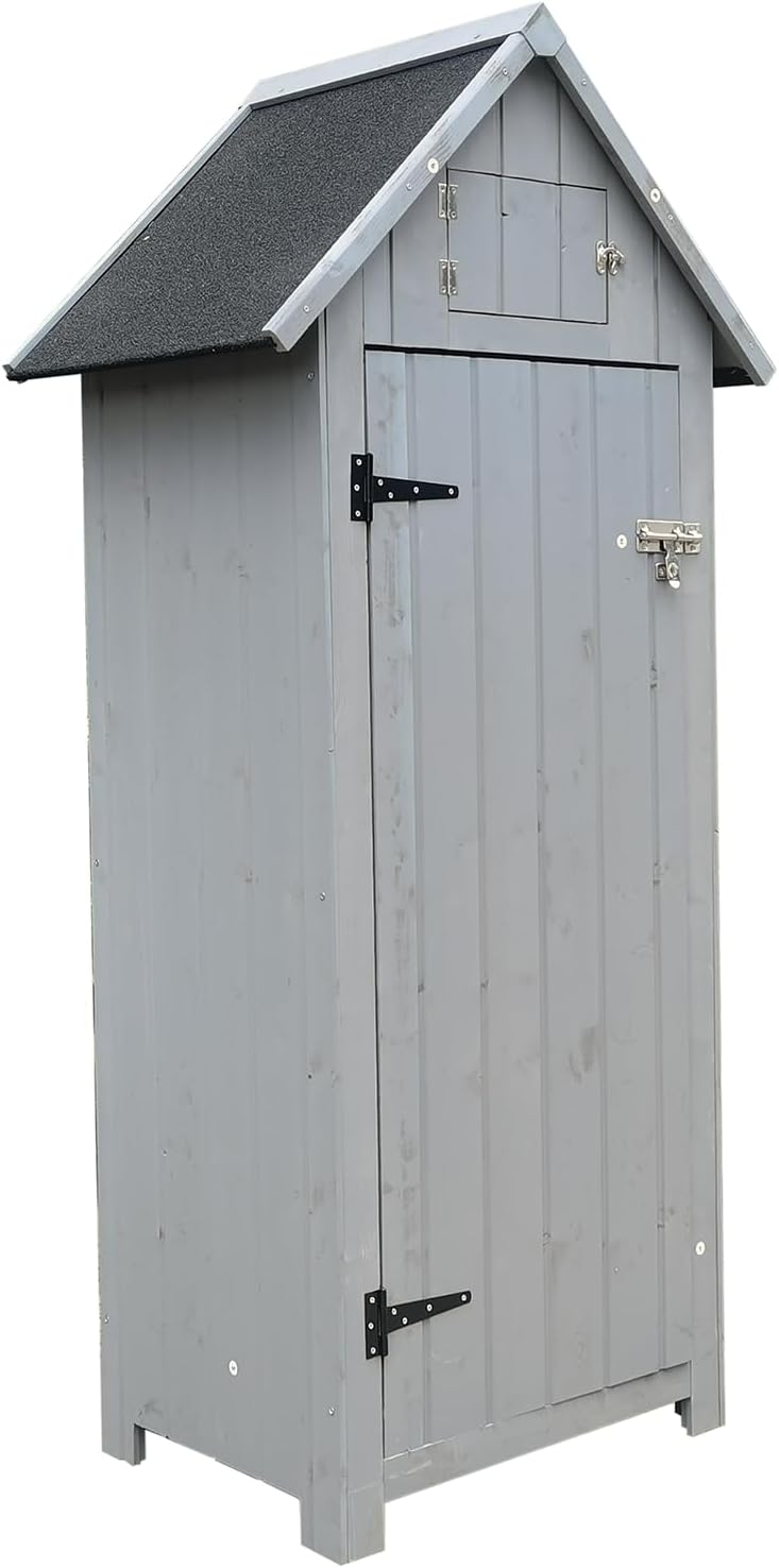 Outdoor Garden Storage Yard Storage Porch Box Outside Patio Furniture for Backyard Lawn Natural 30.31