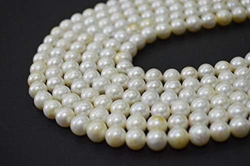 13 inch natural beads strand of 8mm smooth rondelle fresh water pearl gemstone beads for DIY jewelry - necklace, bracelet, earring, ring.