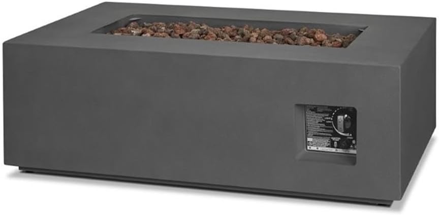 Bowery Hill Traditional Small Propane Fire Table with Conversion Kit in Slate