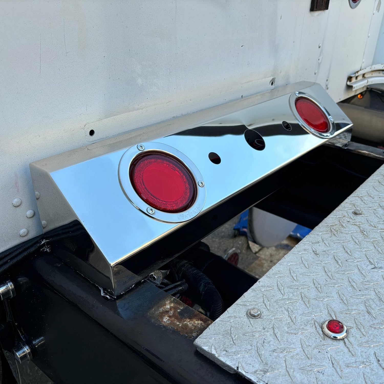 Step Deck Airline With 2-4 inches Lights Holes Stainless Steel | Lights Not Included | Universal Fit