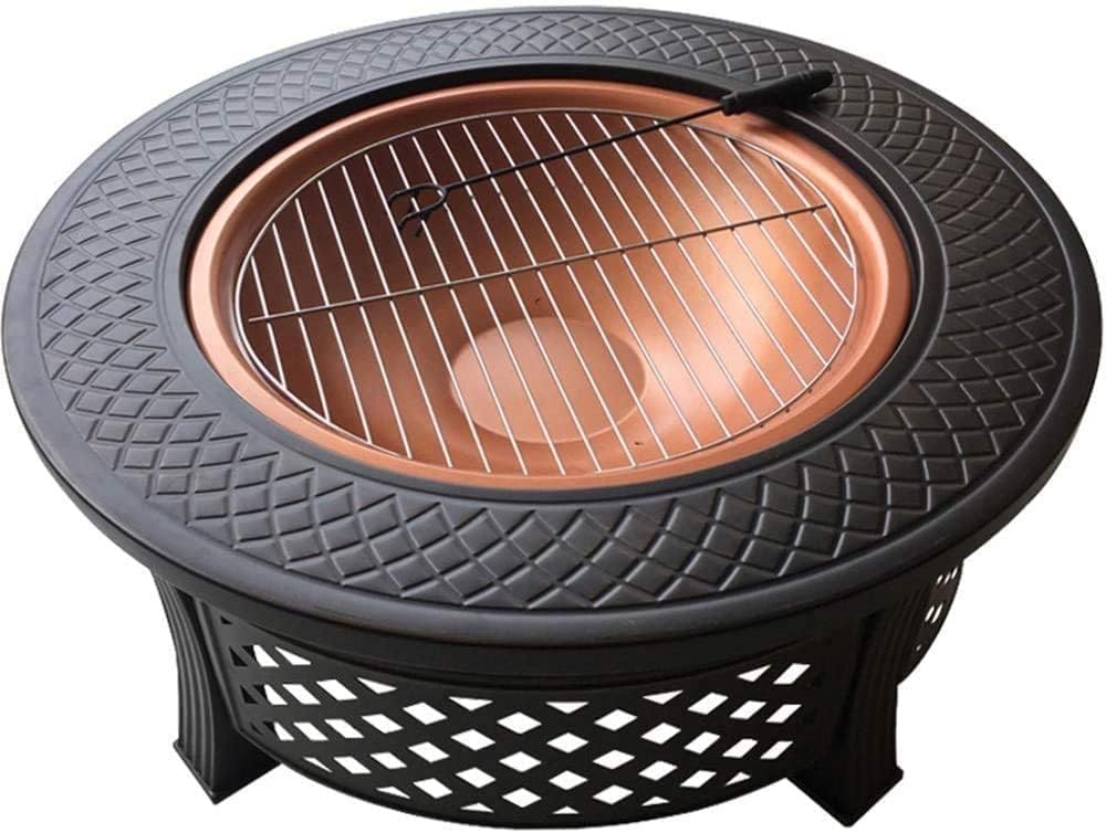Outdoor Brazier Garden Fire Pits 36 Inch Metal Brazier Large Bonfire Wood Burning Patio Backyard Firepit Outdoor Fire Pits with Fireplace Cover for Camping Bonfire