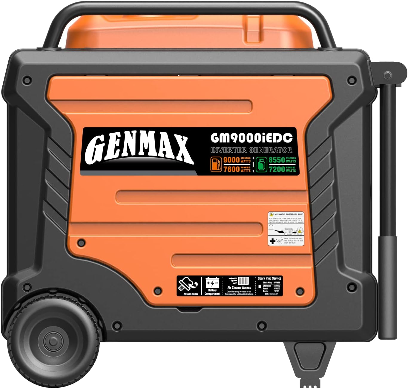GENMAX Portable Generator, 9000W Super QuietDual Fuel Portable Engine with Parallel Capability, Remote/Electric Start, Ideal for Home backup power.EPA &CARB Compliant (GM9000iEDC)