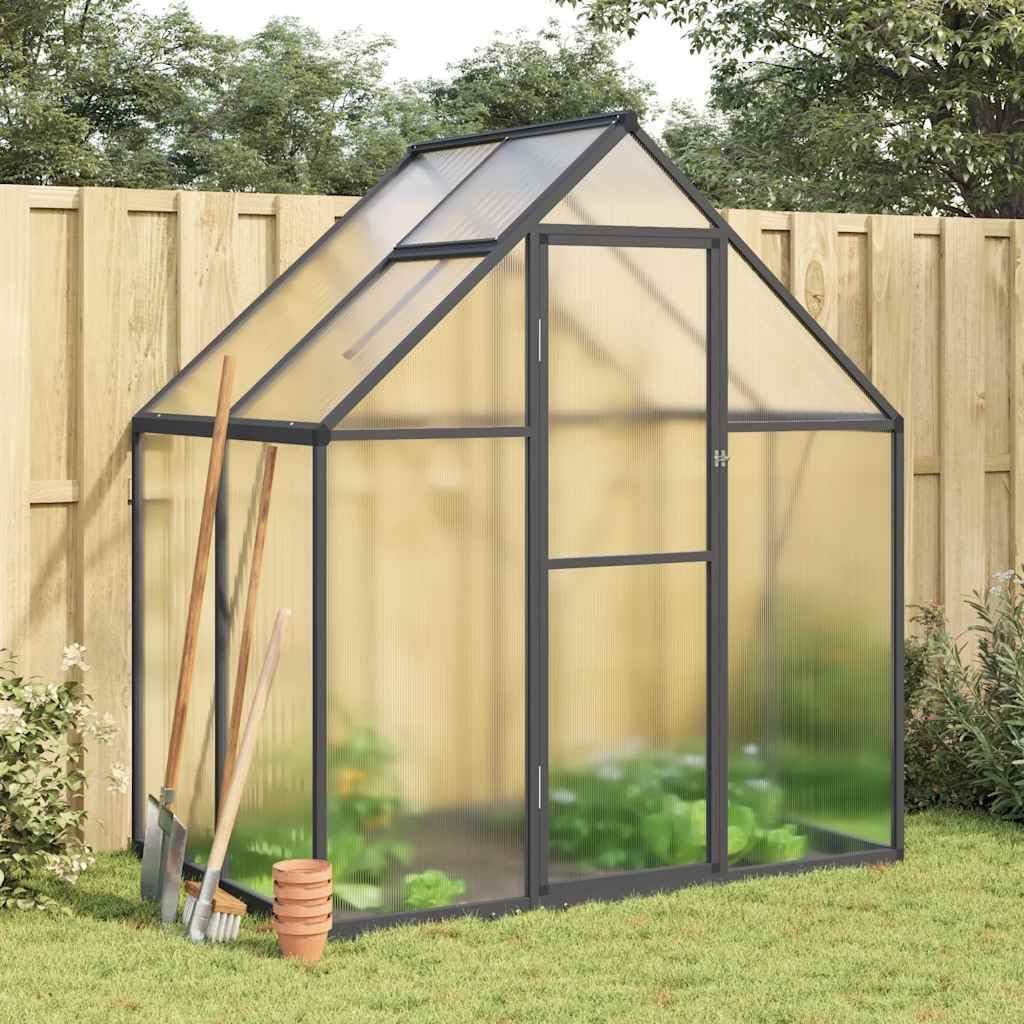CHARMMA Greenhouse Black and Transparent Aluminum, Polycarbonate (PC), Home Garden Lawn Garden Gardening Greenhouses, 41.89kg