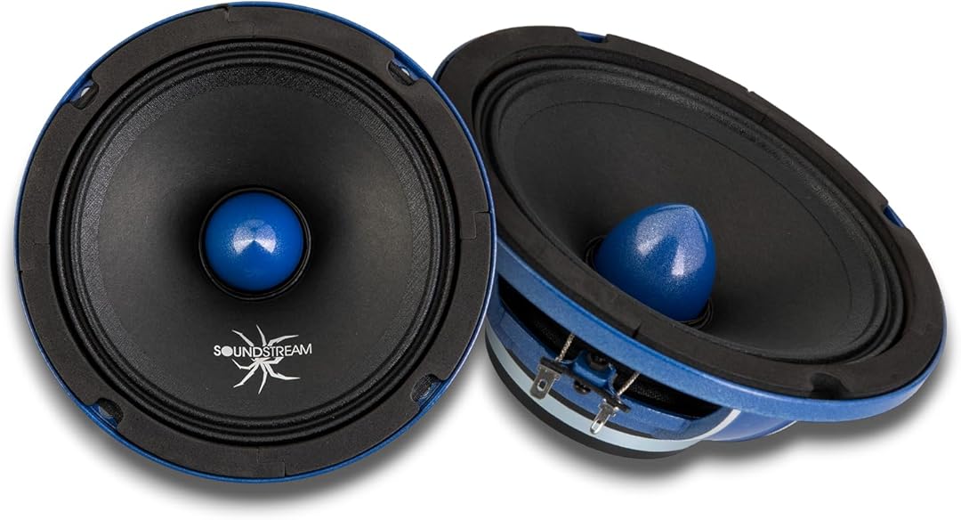 Soundstream SPM.654BN – Pro Audio 6.5 Inch Midrange Car Speaker | High Performance SPL Speakers for Loud Sound | 500W Max 6.5” Car Door Speakers with Bullet Tweeter and Aluminum Basket - Pair