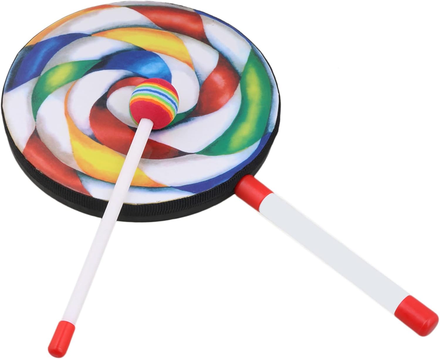 Lovermusic 10PCS Lollipop Shape Drum Hand Drum Musical Sound Tool Musical Instruments Colorful