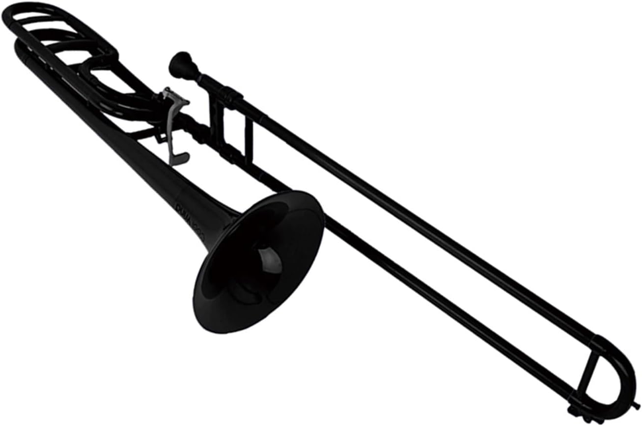 Adult Trombone Instrument Gold Or Silver Plated Plastic Tenor Trombone Brass Instrument B Flat Professional Performance Practice(Black)