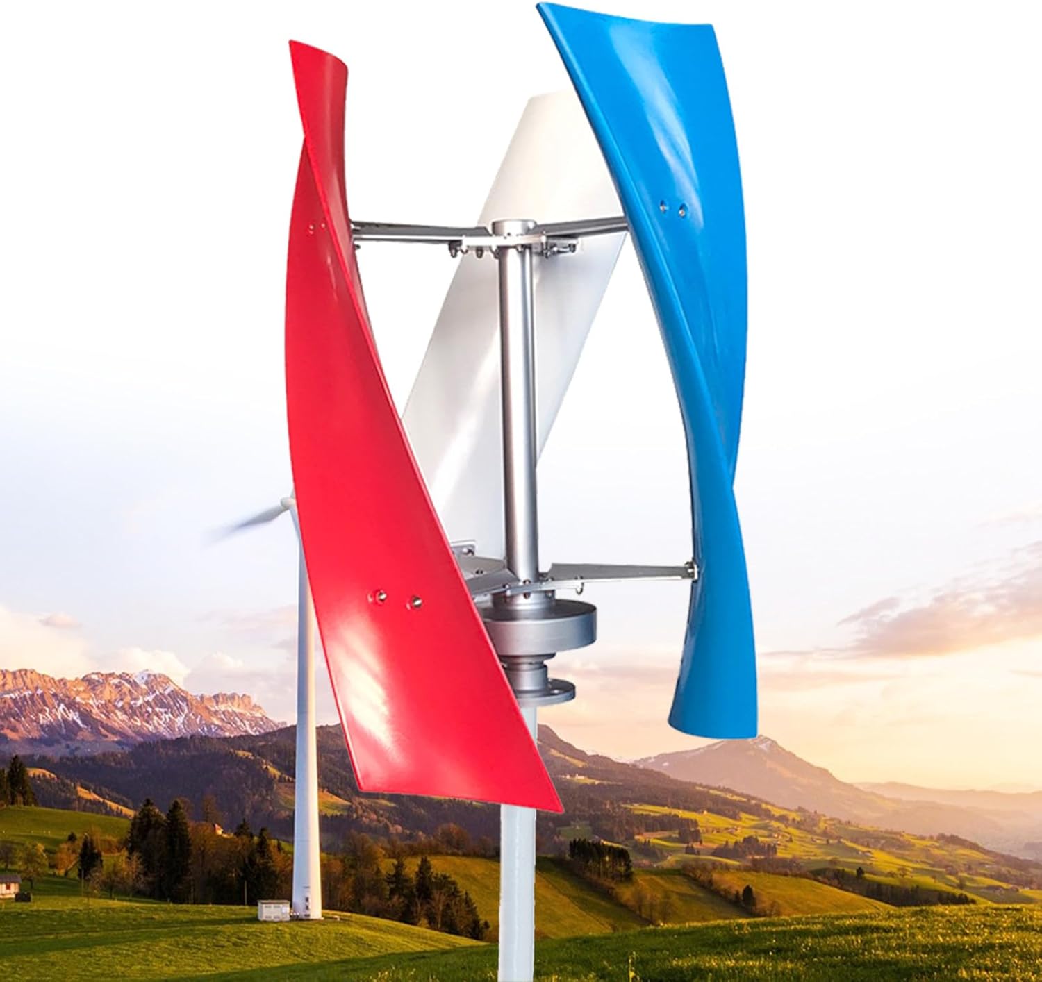 Wind Turbine Generator Kit 6000W 12V 24V Portable Vertical Wind Power Turbine Generator 3 Blade with Charge Controller for Marine RV Home Industrial,Multi-12V