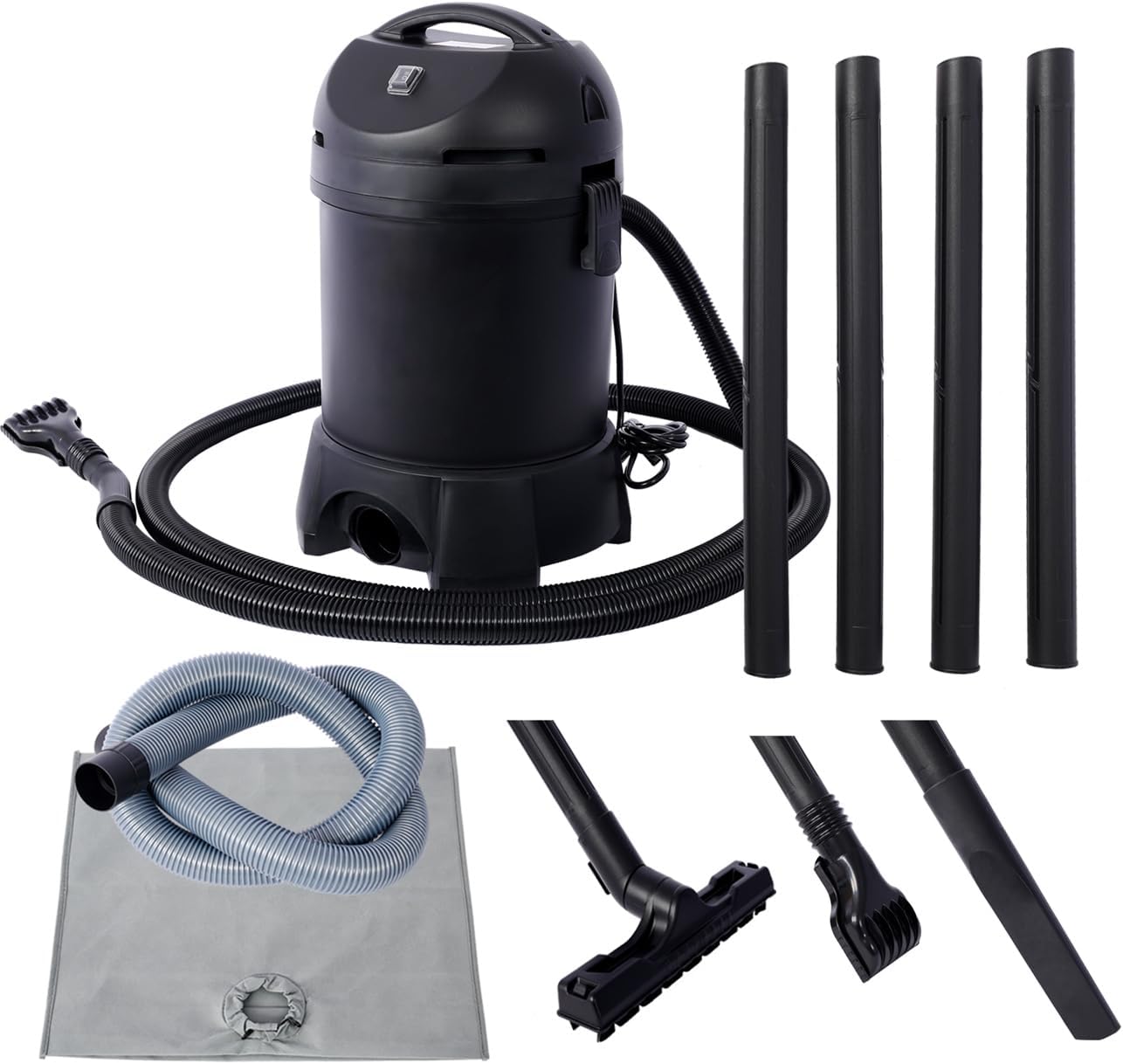 Garden Pond Vacuum Cleaner, Cleansweep with 14FT Intake Suction Hose, 4 Extension Tubes, 3 Vacuum Nozzles, a 6.5 Foot Output Hose, and a Debris Collection Bag