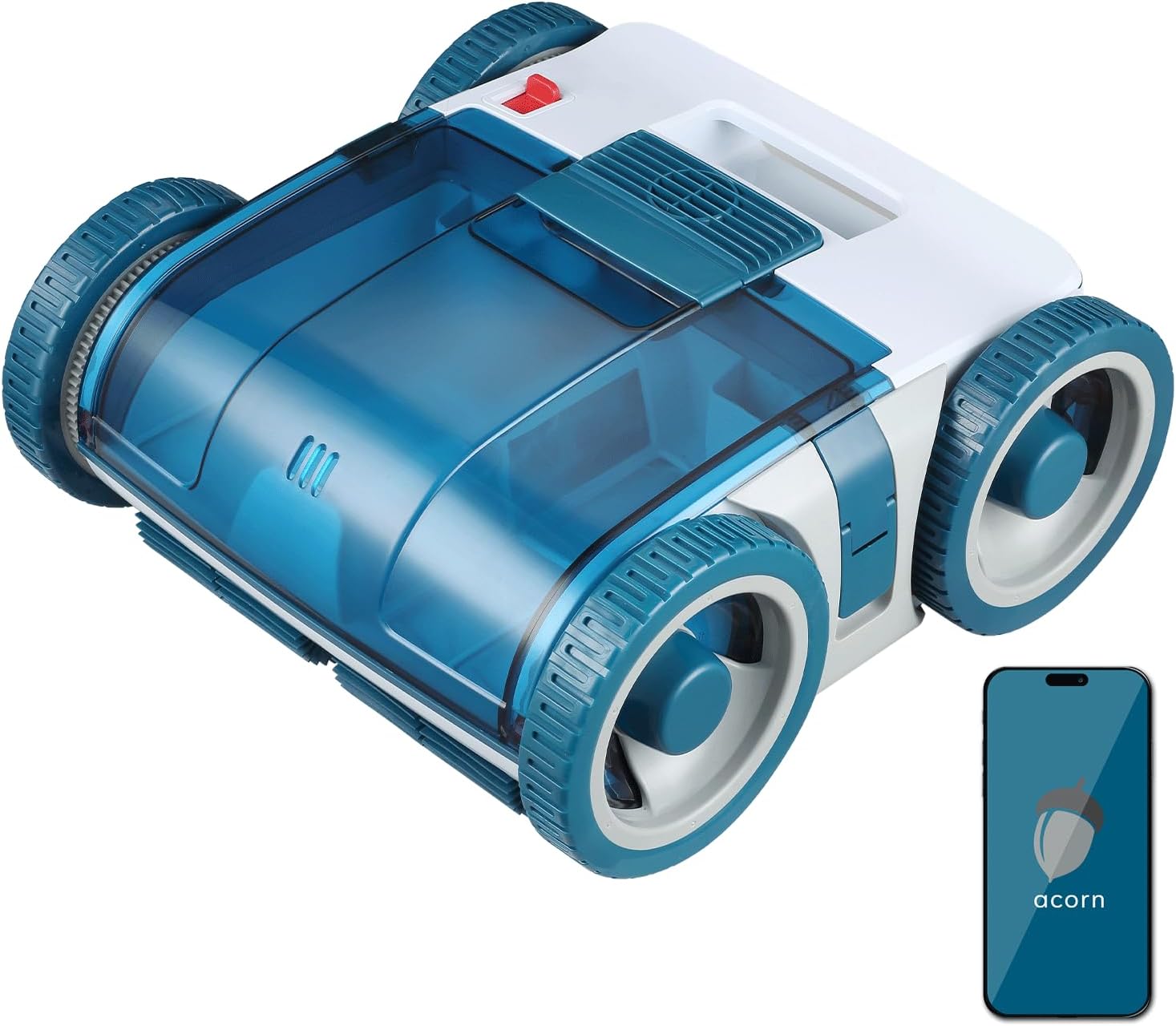 XtremepowerUS Cordless Robotic Pool Cleaner for In Ground Pools 150mins Runtime Wall Climbing Function Smart Wi-Fi APP Surface Pool Up to 1,076 Sq.ft