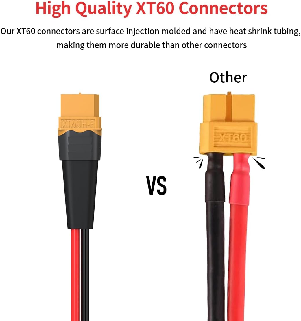 10AWG 50FT XT60 Extension Cable 2 6 10 20 35 50 75 100FT XT60 Female to Male Connector for RC Battery Portable Power Station Solar Panel(50FT)