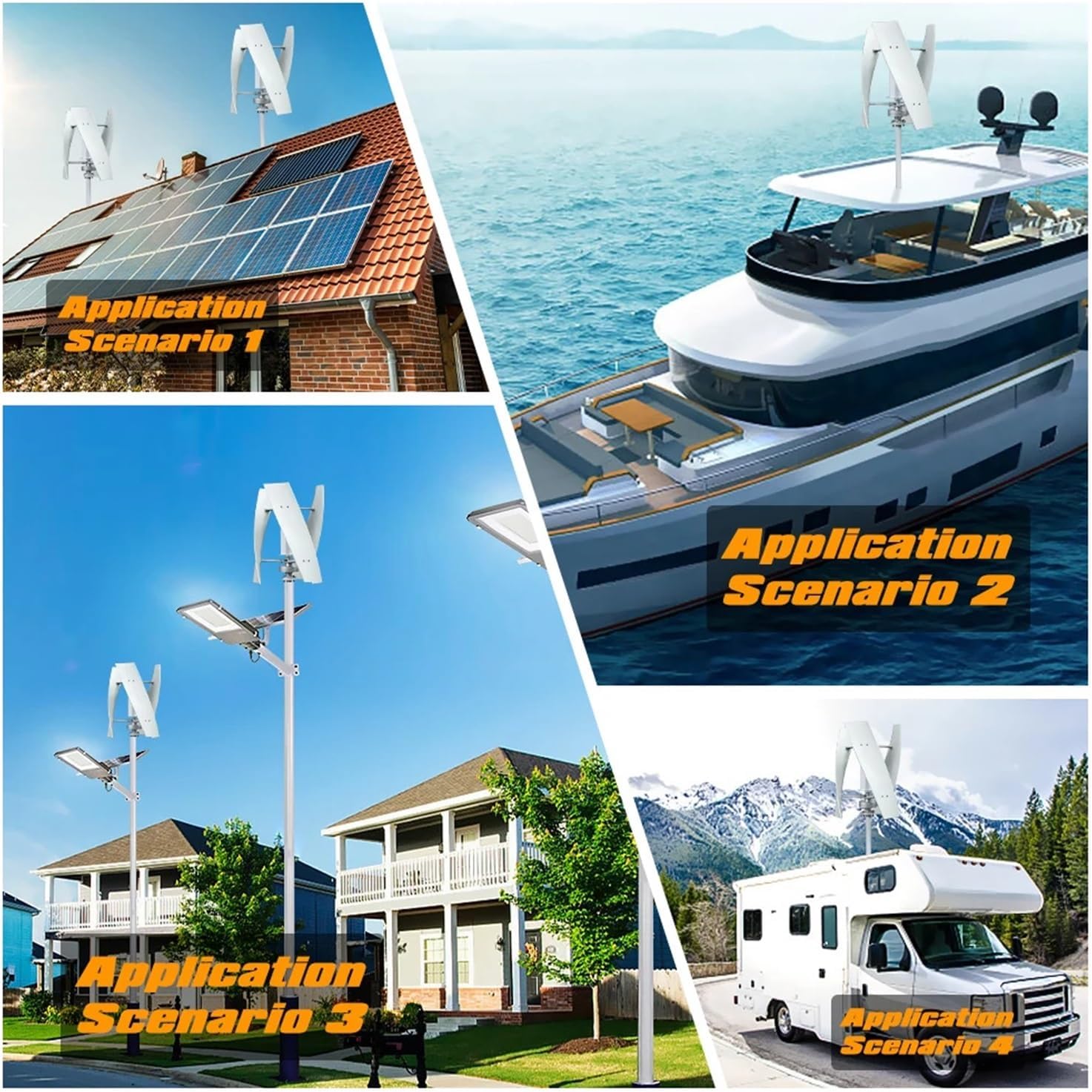Wind Turbine Generator Kit, Daily 15kwh 5000W Turbine Solar System with Free Charging Controller Yacht Farm Family Farm for Hybrid Solar Wind System(3KW with Controller,12V)