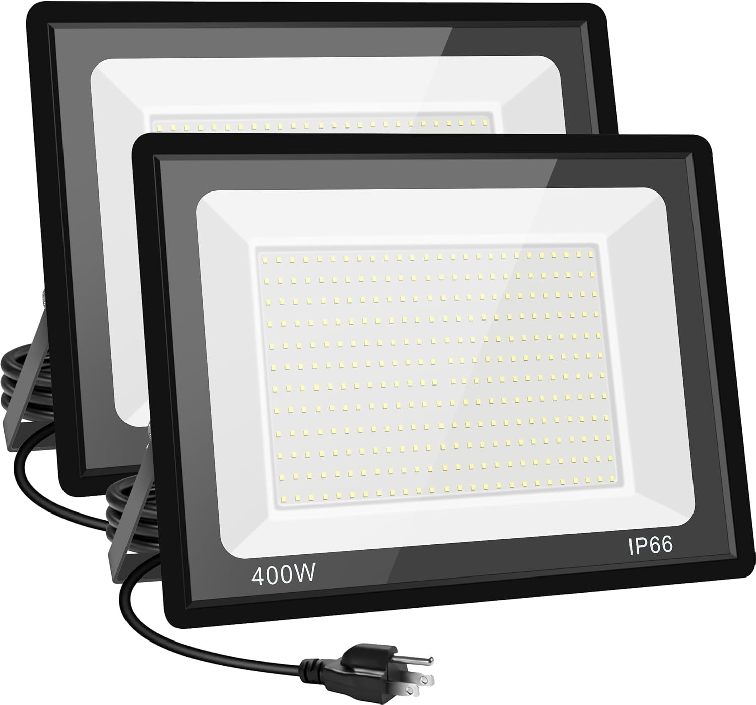 400W LED Stadium Flood Lights Outdoor,Super Bright LED Arena Lights 85-265V IP66 Waterproof 5000K Daylight White Commercial Lighting for Sports Fields and Counts(2 Pack)