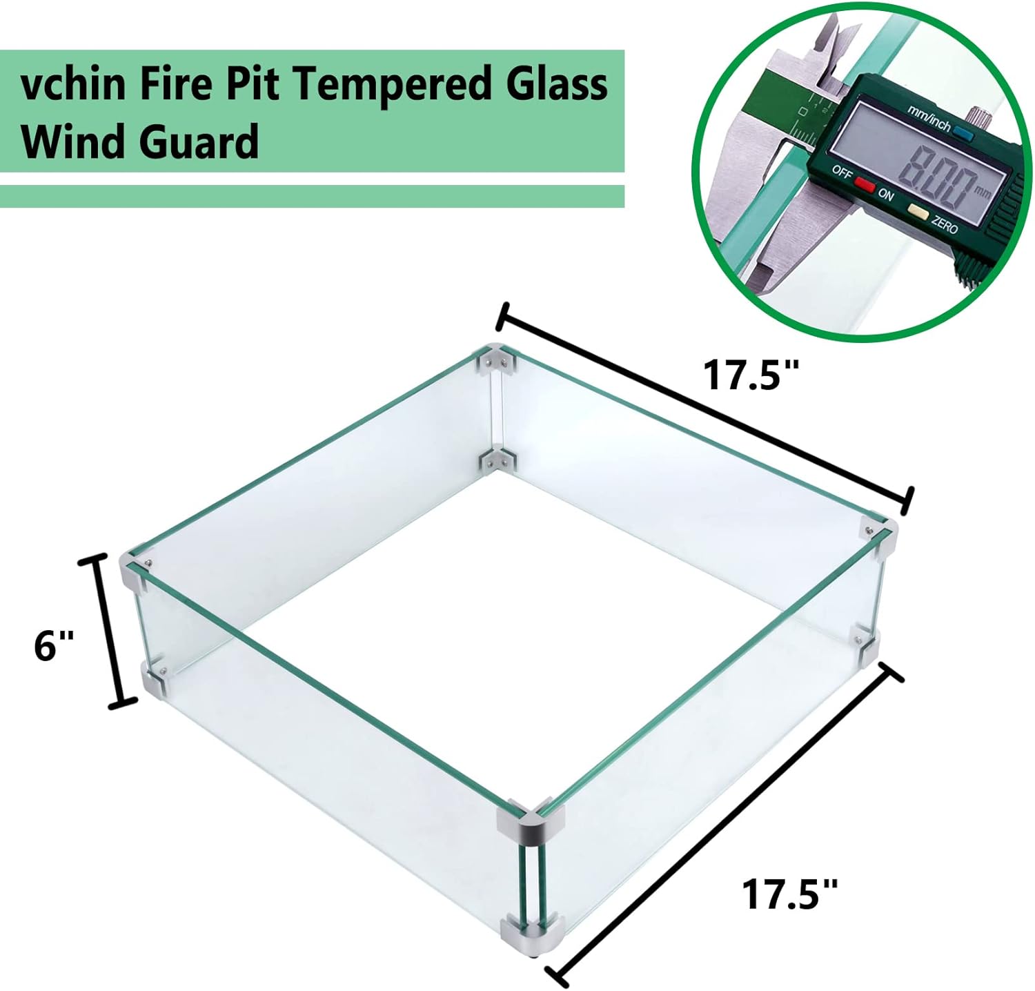 17.5 Fire Pit Wind Guard and Diamond Fire Glass for Propane Fire Pit, Decorate to Protect Your Fire Pit, Save Energy.