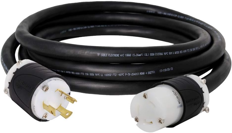 IronBox Electric - NEMA L6-30 Extension Cord - Rated for 30A, 250V - 10 AWG - Power Cable for Generators, PDU, Backup Power System, Industrial Equipment - Ideal for Indoor & Outdoor Use (25 ft, Build)