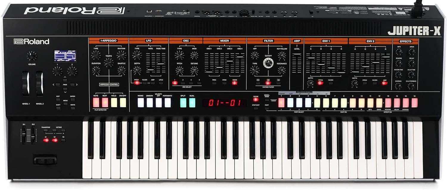 Roland JUPITER-X Professional Iconic Synthesizer with Legendary Sound and Design. Featuring ZEN-Core Synthesis System, Ever-expandable, 5 Parts, Built for Studio and Stage.
