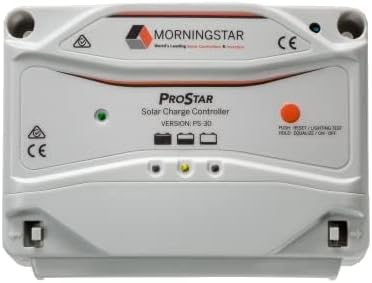 Morningstar Prostar 30A PWM Solar Charge Controller (PS-30) - Intelligent Solar Panel Regulator, Supports 12V/24V LA/Lithium Batteries, LVD/Lighting Control, HazLoc Rated, Low Noise - Designed in USA