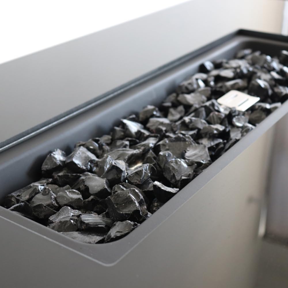 Modern Steel Outdoor Fire Pit Table with Lid, 25 Inch High x 42 Inch Wide, Rust Resistant for Patio, Deck, and Garden Use