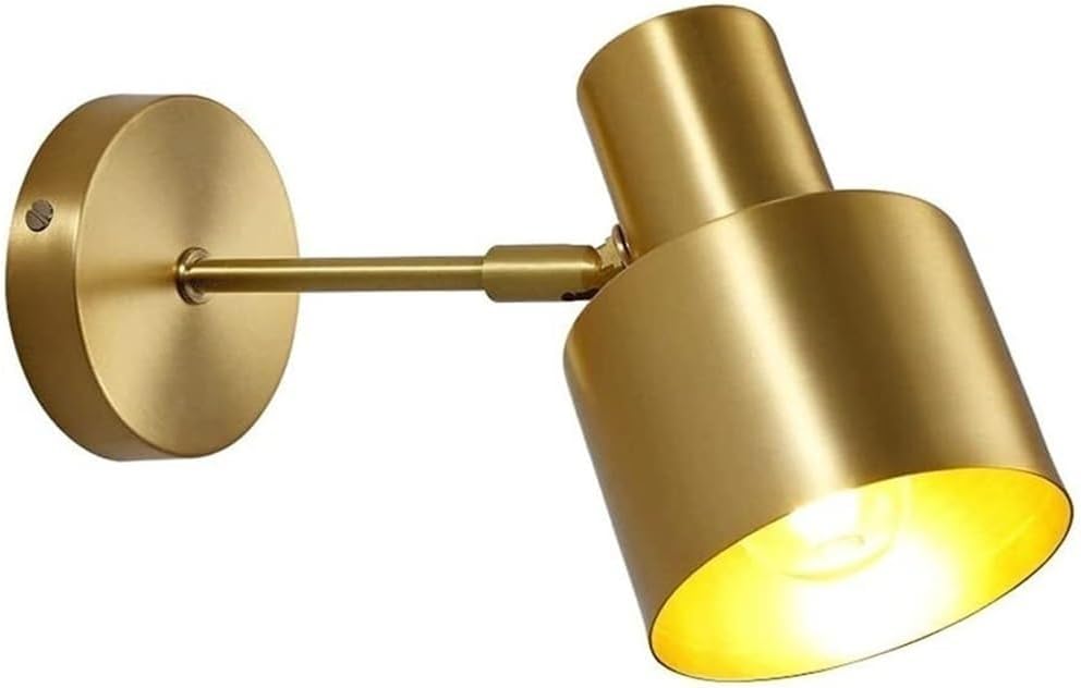 Modern Wall Lights Brushed Brass Wall Lamp Adjustable Swing Arm Bedroom Bedside Reading Lamp E27 Corridor Nordic Modern Metal Sconces Living Room Lighting Fixture